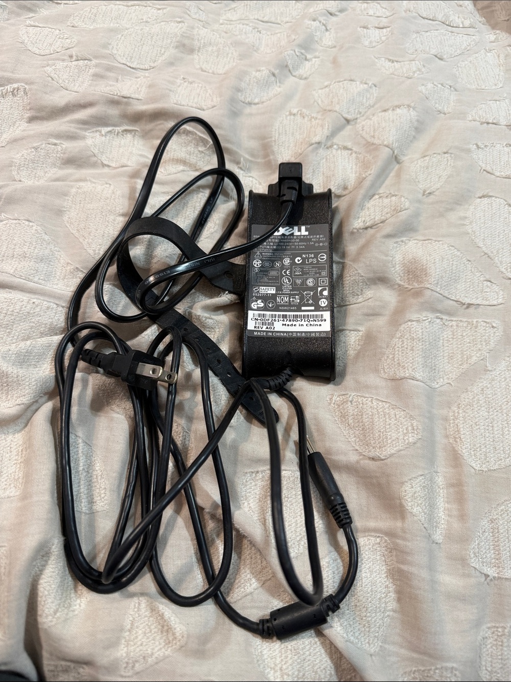 Dell Black Laptop Power Adapter Charger